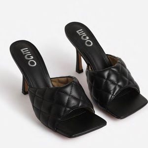 Black Bottega Veneta Ego Shoes inspired heels
